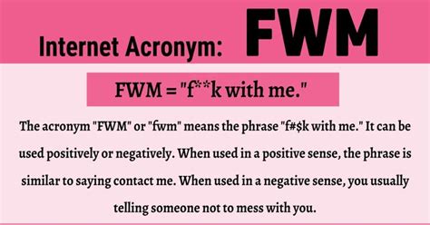 what does fwm stand for|fwm meaning in text.